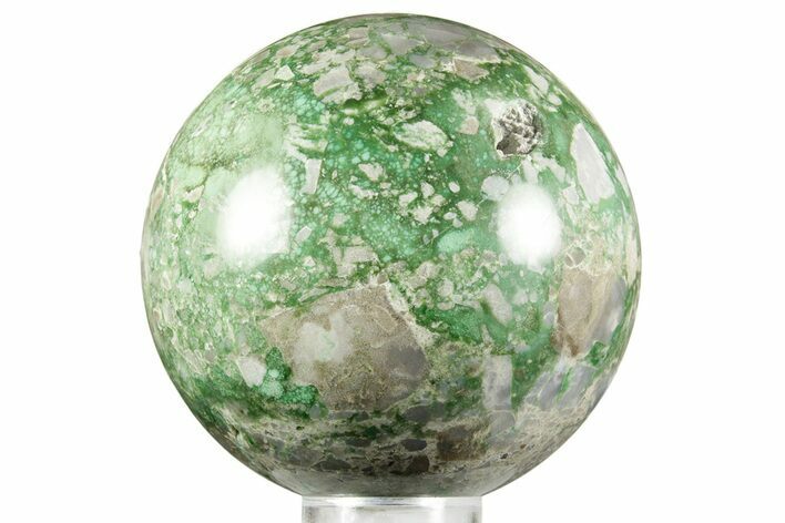 Polished Forest Green Lucin Variscite Sphere - Utah #371009